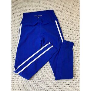 First Division Womens Blue white Athletic Leggings Women size XS Activewear